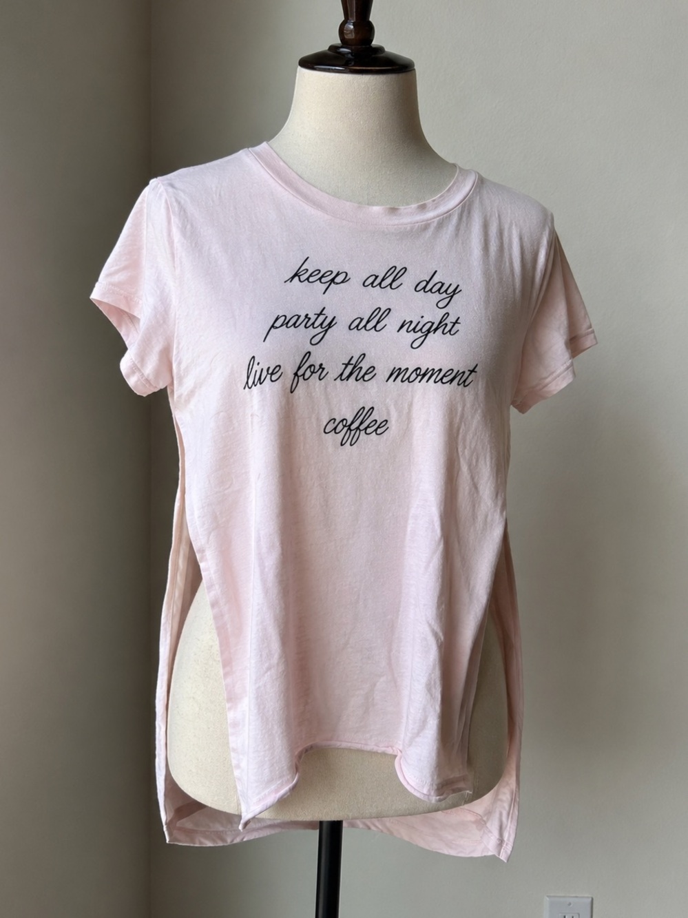 Abercrombie & Fitch Pink Sleep Tee High Side Slit Lounge Top Size S